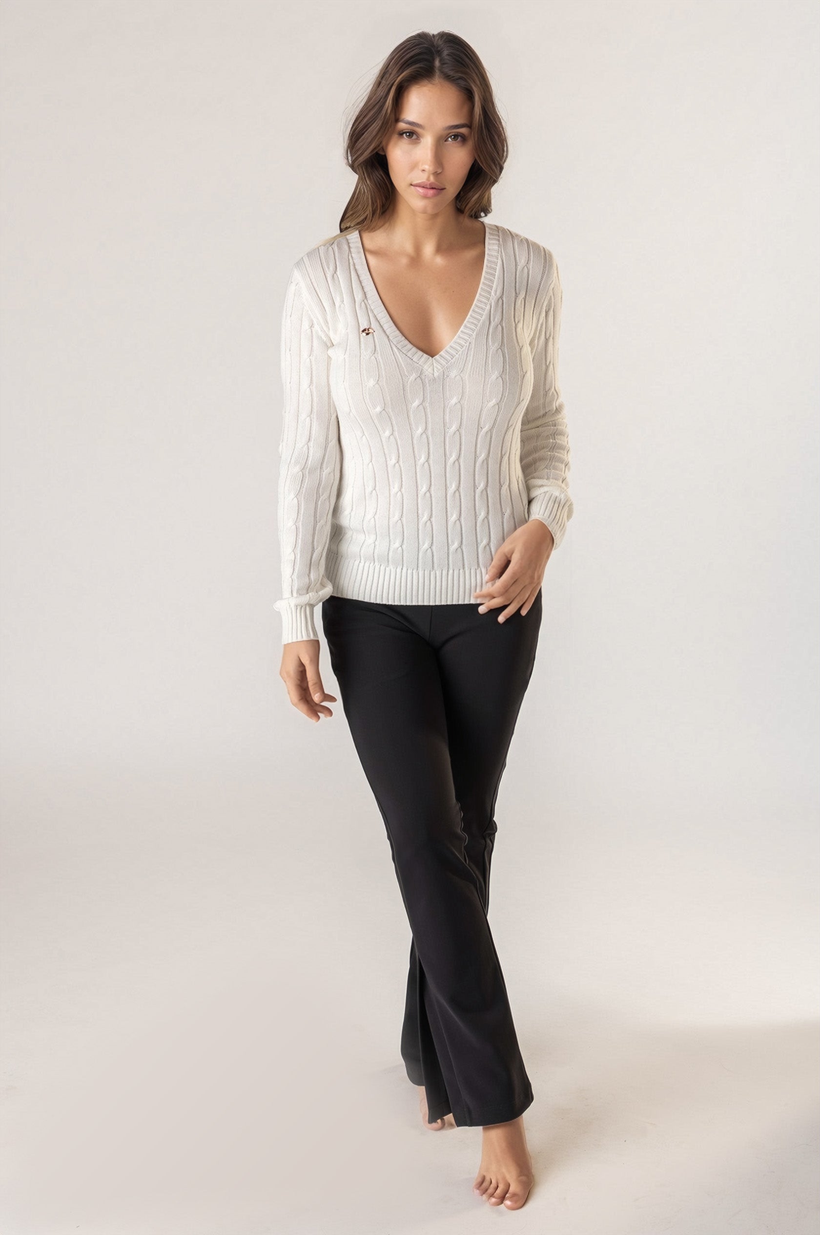 Luxe Golf Cashmere Cable Sweater